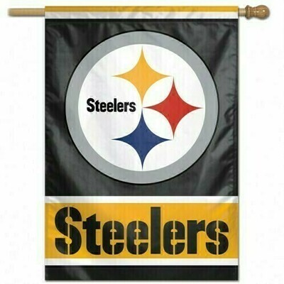 Pittsburgh Steelers Name & Logo 28" x 40" Vertical Flag