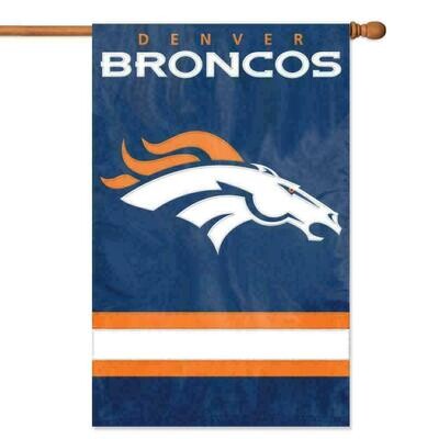 Denver Broncos 28" x 44" Vertical Embroidered 2 Sided Flag