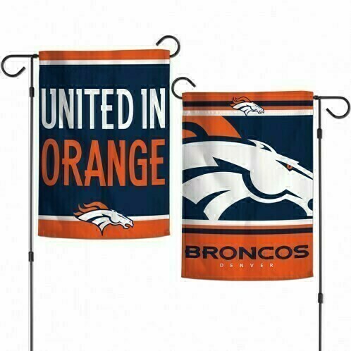Denver Broncos Slogan 12.5" x 18" Premium 2-Sided Garden Flag