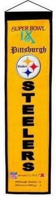 Pittsburgh Steelers Super Bowl IX 8" x 32" Heritage Banner