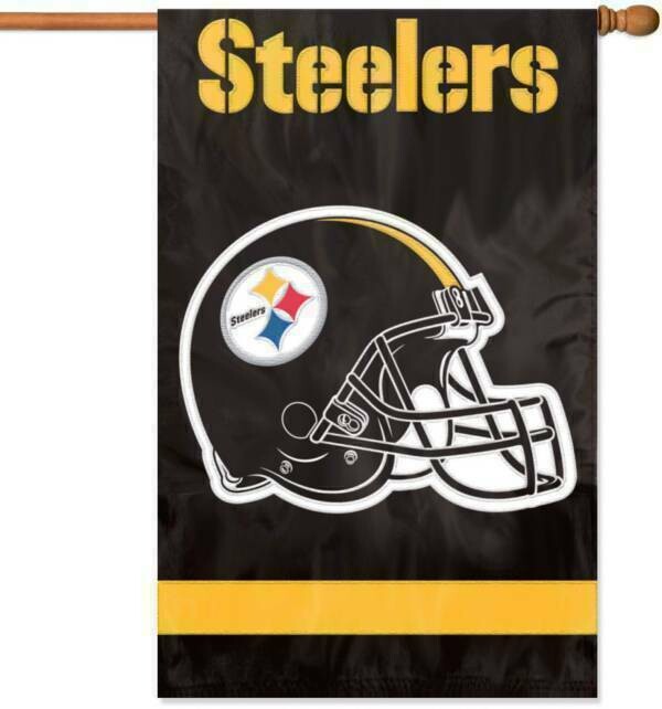 Pittsburgh Steelers 28" x 44" Vertical Embroidered 2 Sided Flag