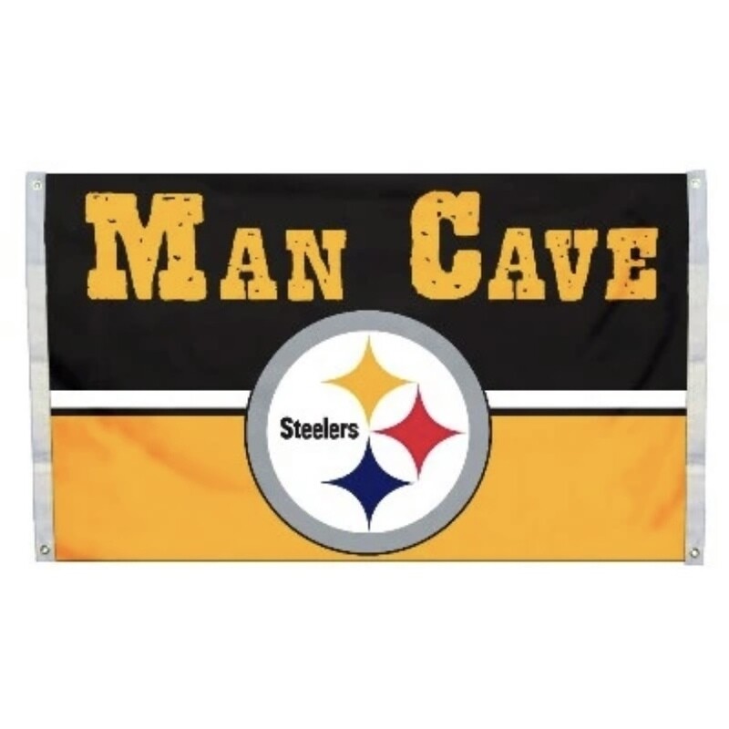 Pittsburgh Steelers Man Cave 3' x 5' Deluxe Flag Pittsburgh Steelers Man Cave 3' x 5' Deluxe Flag