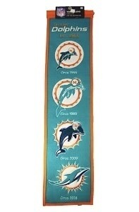 Miami Dolphins 8" x 32" Heritage Banner