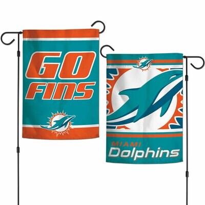 Miami Dolphins "Go Fins" 12.5" x 18" Garden Flag 2-Sided