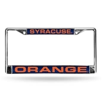 Syracuse Orange Laser Chrome Metal License Plate Frame