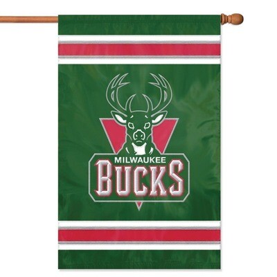 Milwaukee Bucks 28" x 44" Vertical Embroidered 2 Sided Flag