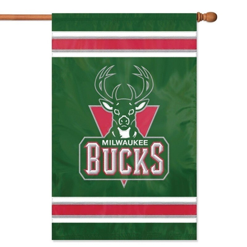 Milwaukee Bucks 28" x 44" Vertical Embroidered 2 Sided Flag