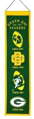 Green Bay Packers 8" x 32" Heritage Banner