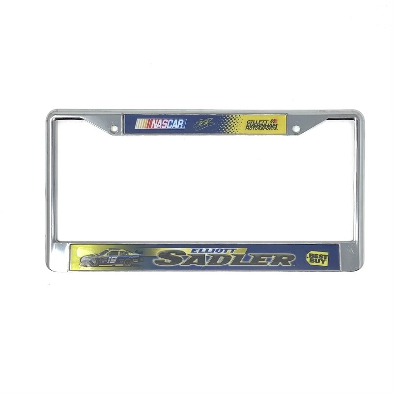 Elliott Sadler Chrome Metal License Plate Frame