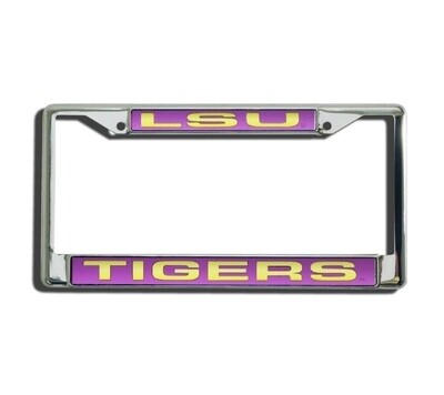 LSU Tigers Laser Chrome Metal License Plate Frame