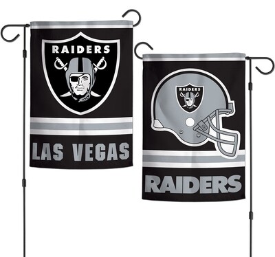 Las Vegas Raiders Logo & Helmet 12.5" x 18" Premium 2-Sided Garden Flag