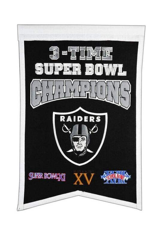Las Vegas Raiders 3-Time Champions Banner