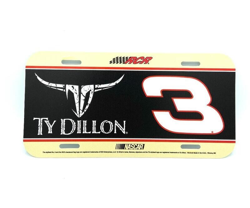 Ty Dillon Plastic License Plate