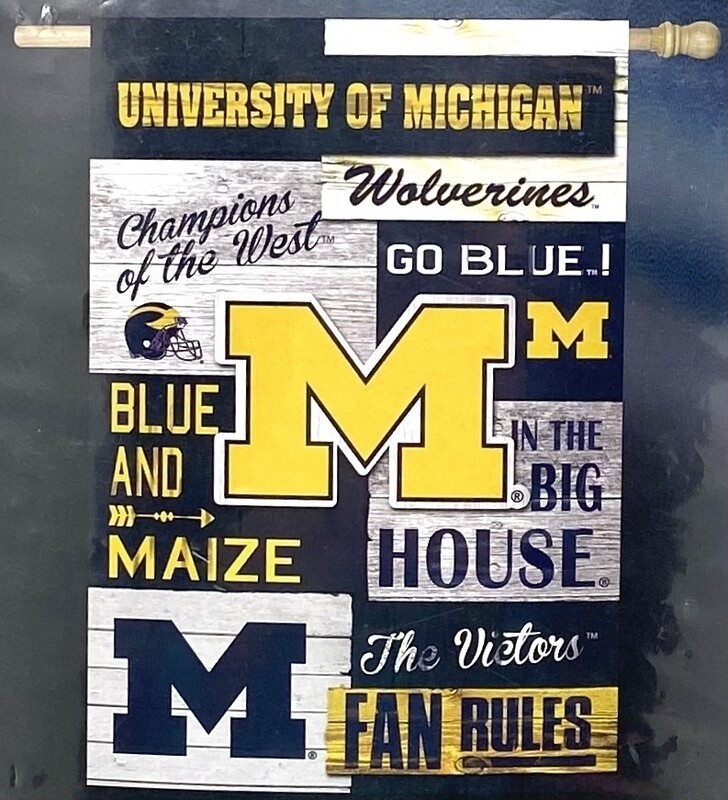 Michigan Wolverines 28" x 44" Decorative Team Flag