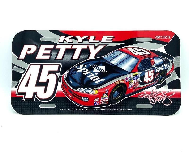 Kyle Petty #45 Sprint Plastic License Plate Kyle Petty #45 Sprint Plastic License Plate