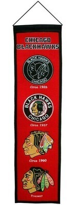 Chicago Blackhawks 8" x 32" Heritage Banner