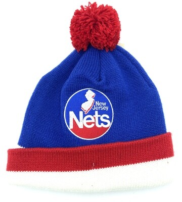 New Jersey Nets Men’s Mitchell & Ness Cuffed Pom Knit Hat