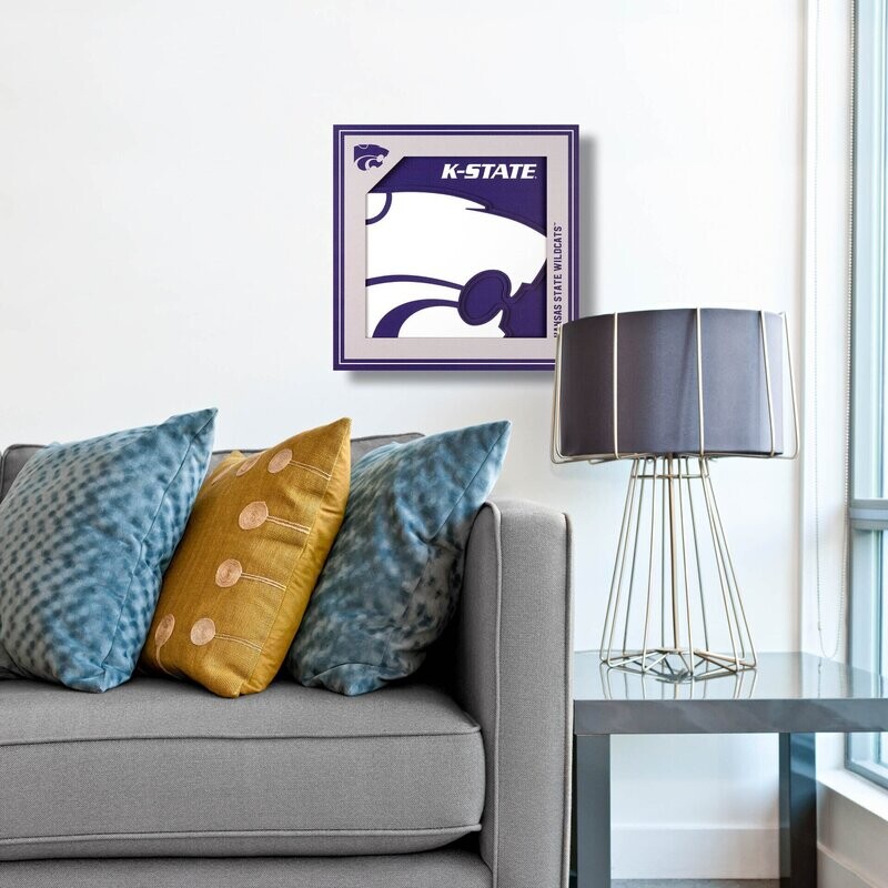 Kansas State Wildcats 12" x 12" 3D Logo Series Wall Art