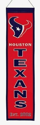 Houston Texans 8" x 32" Heritage Banner