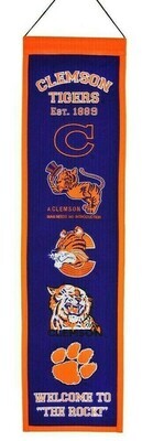 Clemson Tigers 8" x 32" Heritage Banner