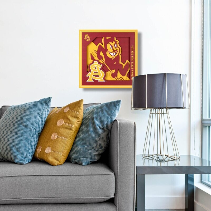 Arizona State Sun Devils 12" x 12" 3D Logo Series Wall Art