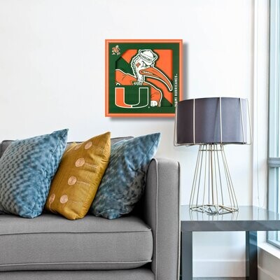 Miami Hurricanes 12" x 12" 3D Logo Series Wall Art