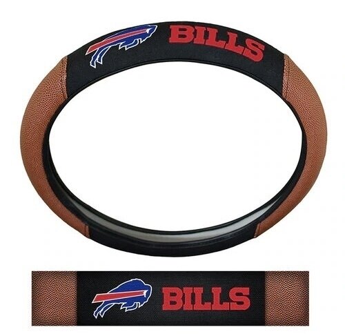 Buffalo Bills Premium Embroidered Pigskin Car Steering Wheel Cover