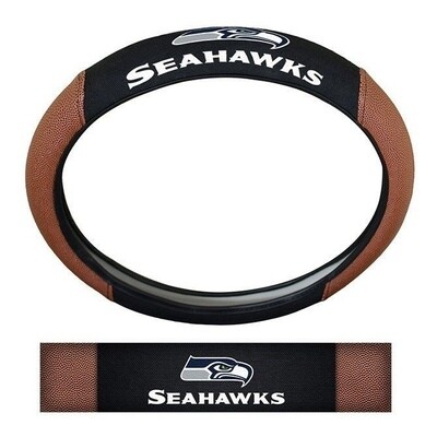 Seattle Seahawks Premium Embroidered Pigskin Style Car Steering Wheel Cover
