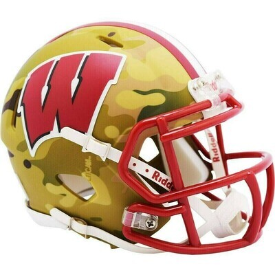 Wisconsin Badgers Camo Alternate Riddell Mini Helmet