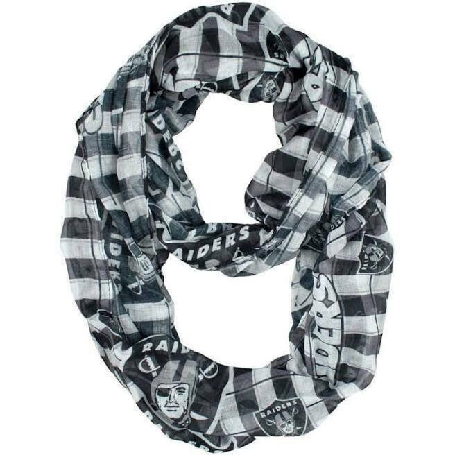 Las Vegas Raiders Plaid Infinity Scarf