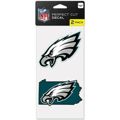 Philadelphia Eagles State 4" x 8" Perfect Cut 2 Piece Decal