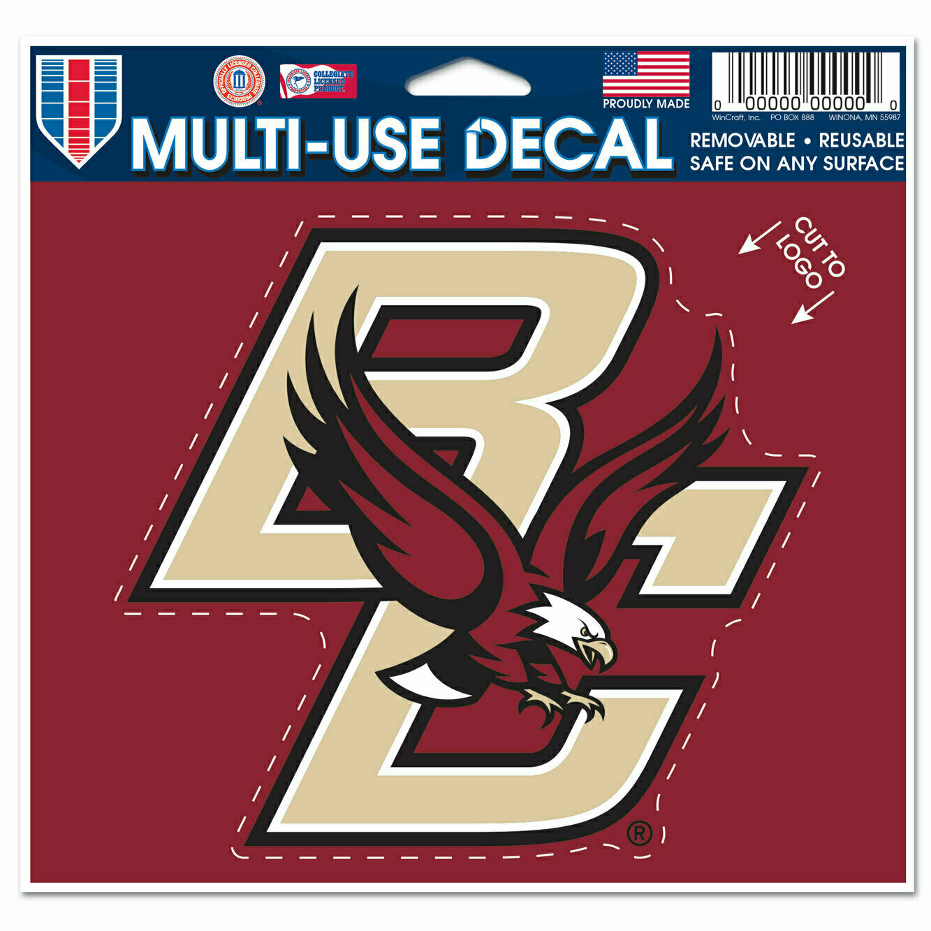 Boston College Eagles 4.5" x 5.75" Multi-Use Decal Cut to Logo