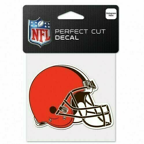 Cleveland Browns Helmet 4" x 4" Perfect Cut Color Decal