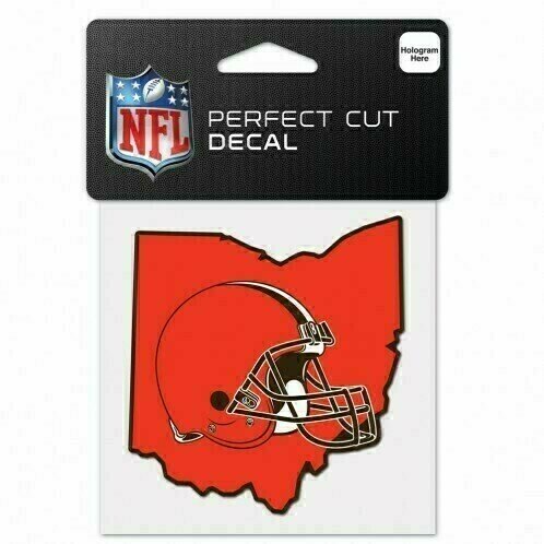 Cleveland Browns State 4" x 4" Perfect Cut Color Decal