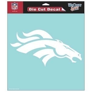 Denver Broncos 8" x 8" Perfect Cut White Decal