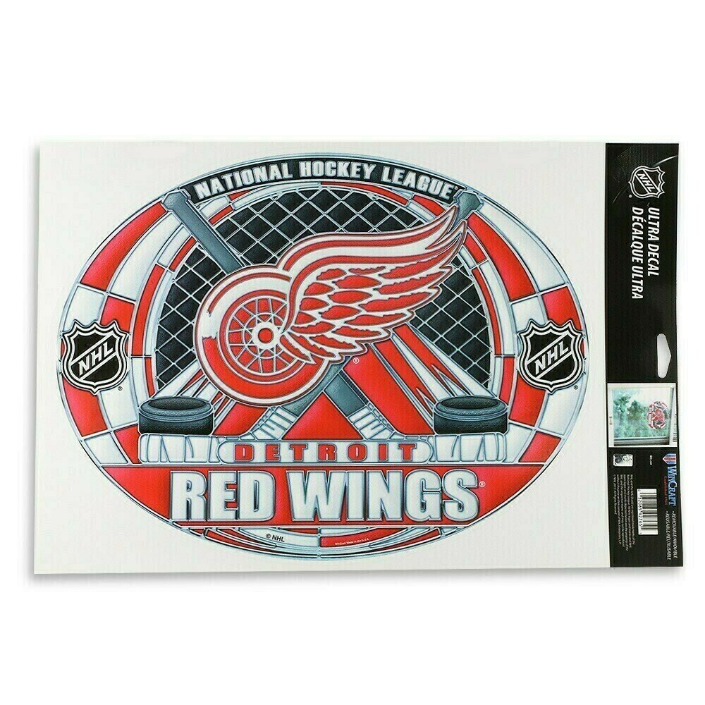 Detroit Red Wings 11" x 17" Stained Glass 1 Piece Ultra Decal