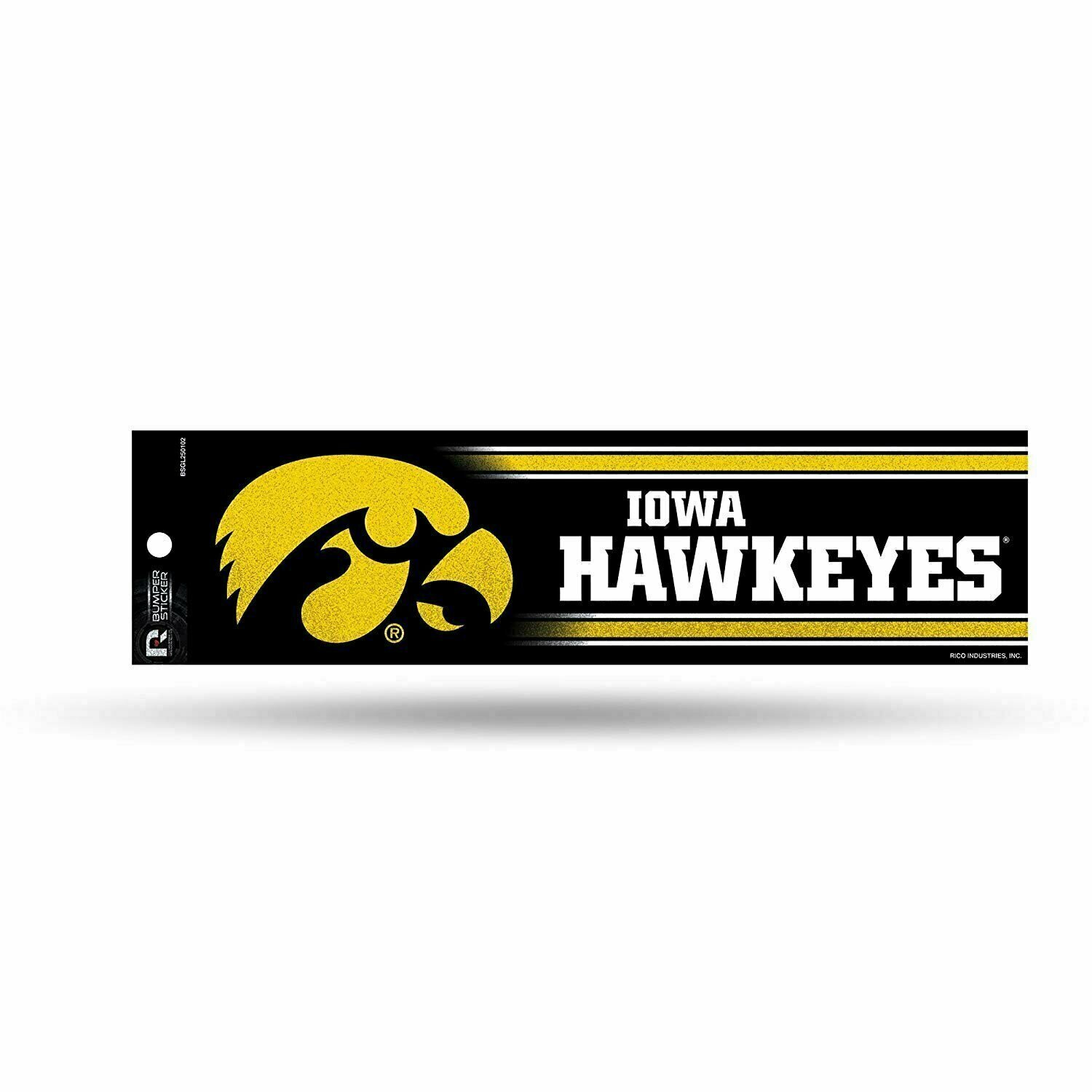 Iowa Hawkeyes Glitter 3" x 10" Bumper Sticker