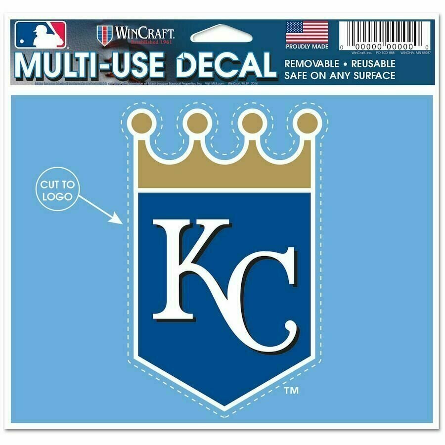 Kansas City Royals 4.5" x 5.75" Multi-Use Decal Cut to Logo