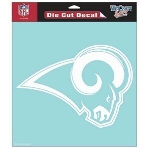 Los Angeles Rams 8" x 8" Perfect Cut White Decal