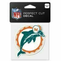 Miami Dolphins Vintage 4" x 4" Perfect Cut Color Decal