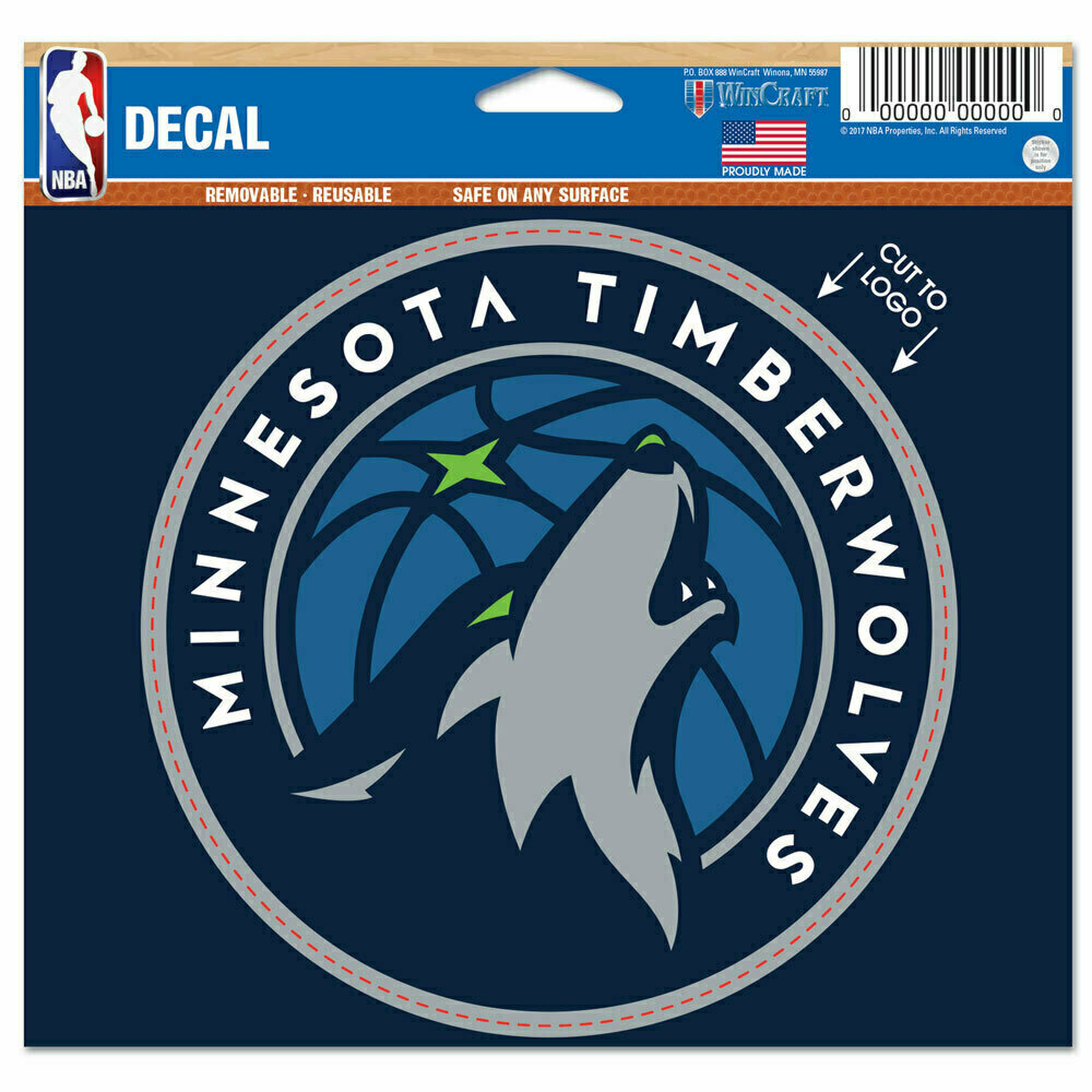 Minnesota Timberwolves 4.5" x 5.75" Multi-Use Decal Cut to Logo