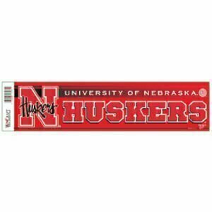 Nebraska Cornhuskers NCAA 3" x 12" Bumper Sticker
