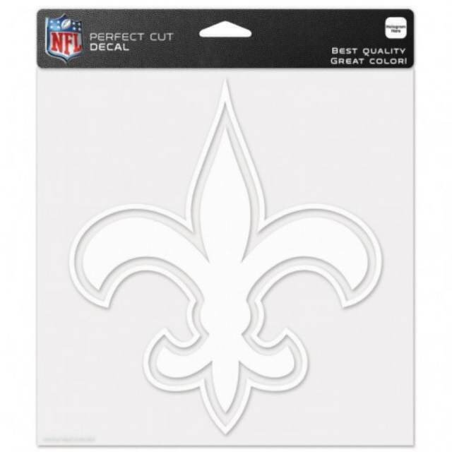 New Orleans Saints 8" x 8" Perfect Cut White Decal