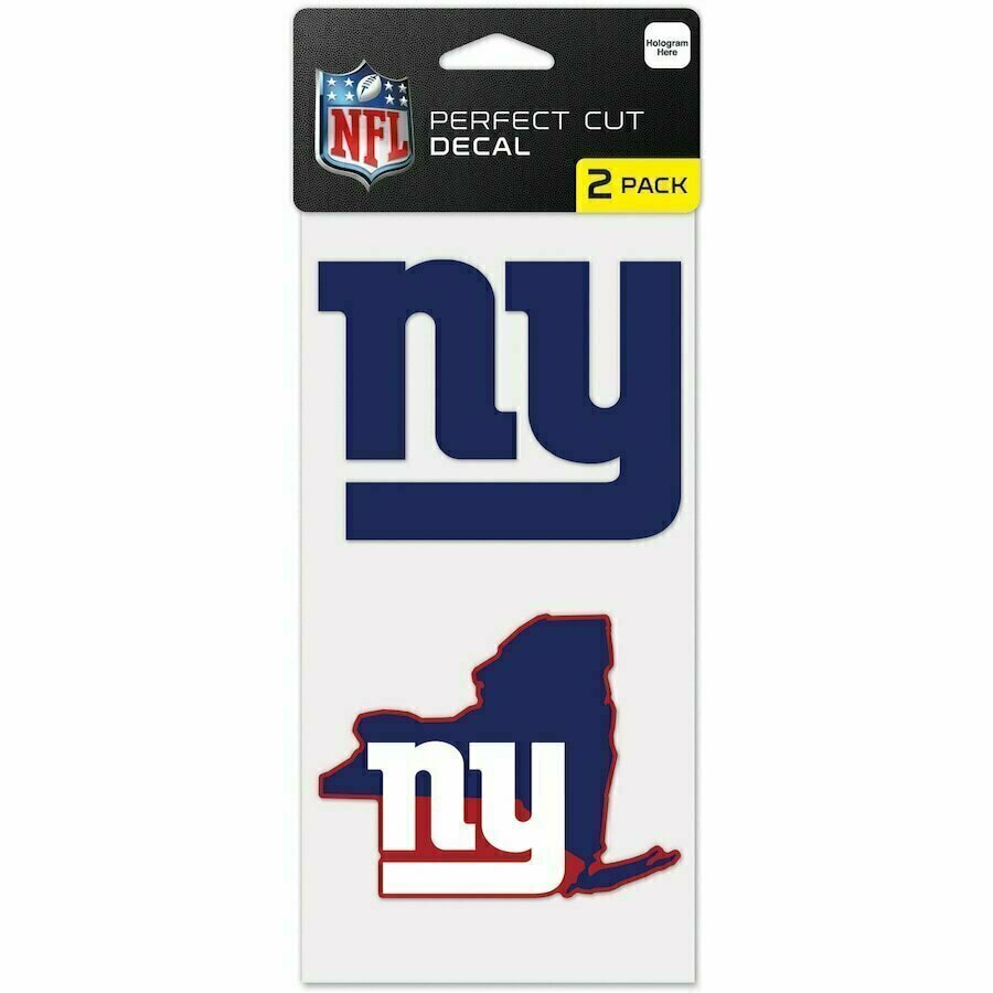 New York Giants State 4" x 8" Perfect Cut 2 Piece Decal