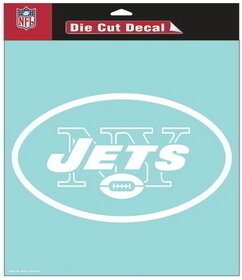 New York Jets 8" x 8" Perfect Cut White Decal