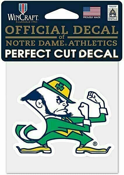 Notre Dame Fighting Irish Leprechaun 4" x 4" Perfect Cut Color Decal