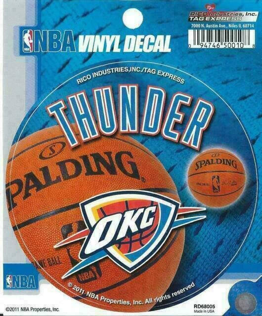 Oklahoma City Thunder 4.5" Vinyl Round Decal