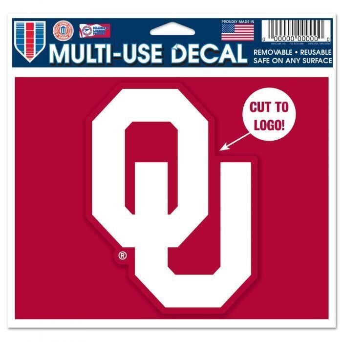 Oklahoma Sooners 4.5" x 5.75" Multi-Use Decal Cut to Logo