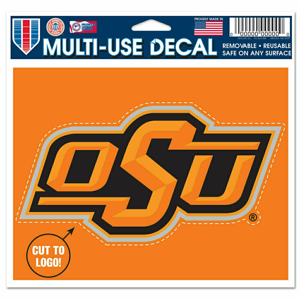 Oklahoma State Cowboys 4.5" x 5.75" Multi-Use Decal Cut to Logo