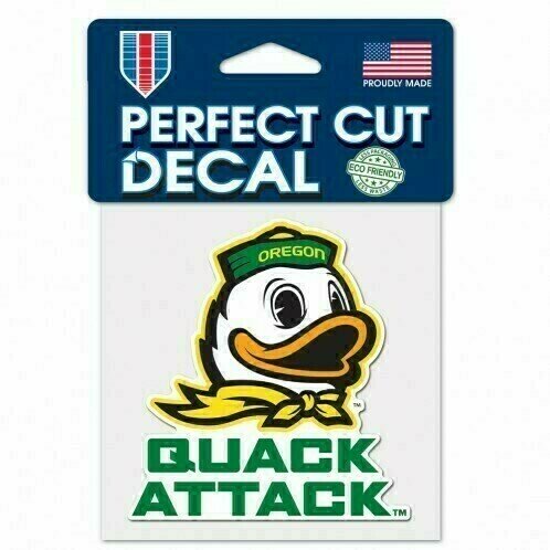 Oregon Ducks Quack Attack 4" x 4" Perfect Cut Color Decal